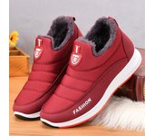 Botas de invierno de moda para mujer, botas de nieve para mujer, botines sin cordones, zapatos de piel de felpa antideslizantes para hombre, zapatos casuales abrigados de talla grande 36-44 36