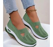 Zapatillas de deporte sin cordones de malla transpirable para mujer: zapatos planos cómodos de moda de verano 2025 35 azul marino