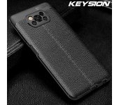 Funda KEYSION a prueba de golpes para Xiaomi POCO X3 NFC X3 Pro, funda trasera de cuero suave de silicona de lujo para teléfono móvil X3 Pro for POCO X3 NFC negro