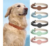 Collar de cuero sintético para gato, ubicación GPS, Color sólido, longitud ajustable, fácil instalación, impermeable, para AirTag XS