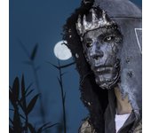 Máscara de rey demonio, máscara de Halloween, máscara de diablo de terror de Venecia, fiesta de carnaval, disfraz de cosplay de terror, máscara de látex, decoración de miedo gris