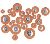 25 almohadillas para saxofón de piel de oveja marrón, junta de resonador de boca, piezas de instrumentos de viento