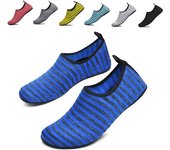 Zapatos de agua para natación unisex, calcetines acuáticos para playa, zapatos para caminar descalzos, zapatillas deportivas para gimnasio, yoga, río, mar, buceo, surf, paseos en bote 34-35 negro