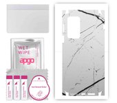 apgo Protective Skin Sticker for the back+sides compatible with Motorola Edge 20 Pro, Full Wrap Film, Foil, Vinyl - Pattern White Marble