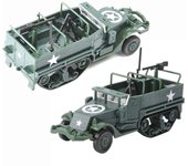 1:72 M3 vehículo blindado militar de media pista, conjunto de vehículo blindado de juguete, coche portador para figura de acción
