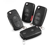 Carcasa para mando a distancia de coche con tapa abatible para Volkswagen VW Passat Jetta Golf Beetle 2/3/4 botones compatible con soporte de batería CR1616 2