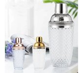 Coctelera de vidrio, juego para preparar cócteles sin alcohol, Martini, con tapa de acero metálico a prueba de fugas, vaso de vidrio con patrón tejido, accesorio de bar para uso doméstico
