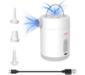 Bomba de aire portátil, compresor de aire eléctrico inalámbrico, bomba de inflado y desinflado con 3 boquillas y negro