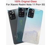 Tapa de cristal trasera para Xiaomi Redmi Note 11 Pro+ 5G Plus Puerta de batería 21091116UG 21091116UC Reemplazo con marco de cámara azul