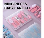 Juego de cuidado para bebés, cortaúñas para bebés, cepillo de dientes, herramientas para el cuidado, peine, cepillo, caja de almacenamiento, juego de 9 piezas. El cuidado cuidadoso de los niños en casa siempre es una necesidad diaria.