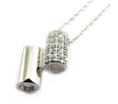 Les Trésors De Lily [L7403] - Collar de plata 'Sissi' blanco blanco