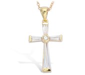 Les Trésors De Lily [L1786] - Colgante chapado en oro 'Cruz' oro blanco - 25x13 mm oro