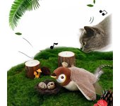Nuevo juguete de peluche para gatos, gorrión eléctrico simulado que aletea, pájaro tembloroso, juego de placer para gatos, pájaro oscilante, palo de burla para gatos. 24*23*6cm