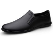 Mocasines de verano para hombre, elegantes zapatos de vestir de boda de cuero genuino, cómodos zapatos de conducción para hombre, nuevos mocasines con estilo para hombre. 38 negro
