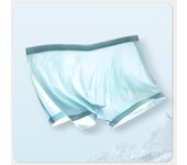 Calzoncillos bóxer transparentes ultrafinos de seda helada con perforación 3D para hombre XL azul claro