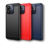 Para Redmi 12C Funda para Xiaomi Redmi 9A 9T 9C 9 10 12 13C 12C Funda de fibra de carbono a prueba de golpes de silicona Para Redmi 12C Fundas For Redmi 12C azul
