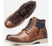 Botas de invierno retro para hombre Zapatos de invierno cálidos para hombre 45 negro