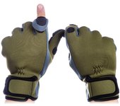 Guantes de pesca para hombre, impermeables, con corte de 3 dedos, para acampar y hacer senderismo, antideslizantes, con pantalla táctil, de camuflaje biónico, para escalada M camuflaje