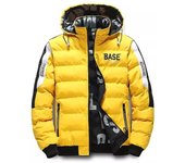 Chaqueta de invierno tipo parka para hombre, cálida, cómoda, acolchada, gruesa, de algodón, con capucha extraíble y ropa de doble cara L negro