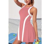 Vestidos de tenis para mujer, colores contrastantes, conjuntos de golf, monos, tops de yoga XS color rosa