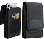 Riñonera universal de nailon para teléfono móvil, funda con clip para cinturón para iPhone 13, 12, 11 Pro Max, Samsung Galaxy S22 negro