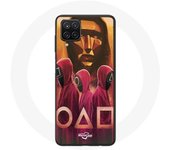 Coque Samsung Galaxy A12 Squid Game Masques Triangle carré et Cercle dessin