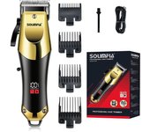 SOLIMPIA Cortadora de pelo profesional para hombres, recortadora de pelo inalámbrica, recortadora de barba recargable para hombres, kit de barbero HT678