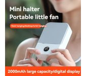 Ventilador de cuello colgante para personas perezosas, silencioso, portátil, de 2000 mAh, con viento fuerte, carga USB, pequeño ventilador de cintura colgante, pantalla de 3 niveles