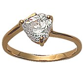 Bague Plaqué Or 'Romantic' Blanc doré - 7 mm 54 oro