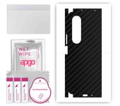 apgo Protective Skin Sticker for the back+sides compatible with Samsung Galaxy Z Fold4, Full Wrap Film, Foil, Vinyl - Pattern Carbon Black
