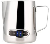 Jarra de acero inoxidable para espumar leche y café de 600 ml con termómetro