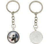 Bedlington Terrier, Rothbury Terrier, Rodbery Terrier - keychain in a box, own photo, keychain pendant from Art-Dog brand plata