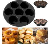 7 agujeros Airfryer olla de silicona Muffin pastel taza molde para hornear Pan para repostería freidora horno microondas bandeja para hornear accesorios de cocina Small verde
