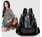 Bolso y mochila para mujer, Mochilas de cuero, mochila Vintage para mujer de alta calidad, bolso de hombro de viaje, Mochilas femeninas, Mochilas escolares para niñas One Size negro