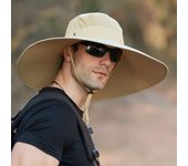 Sombrero de pescador de ala ancha grande de 15 cm para hombre, impermeable, para exteriores, para el sol, para montañismo, sombrero panamá de moda, sombreros de pesca unisex 58-62CM