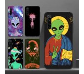 Funda de teléfono con diseño de dibujos animados de extraterrestres para Realme GT 2 9i 8i 7i Pro X50 X2 C21 C20 C11 C3, funda suave negra Realme GT 2 Pro