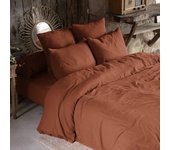 Housse de couette 220x240 Gaze de Coton Terracotta 220 x 240 cm naranja