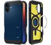 Funda Spigen Tough Armor MagSafe con soporte para iPhone 16 - azul