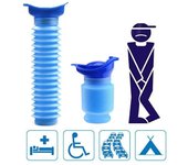 Urinario de emergencia de 750 ml, impermeable, diseño humanizado, fácil de limpiar, reutilizable, plegable, inodoro móvil portátil