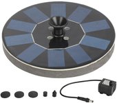 Fuente solar flotante redonda de 1,4 W con luces para piscina, estanque y jardín.