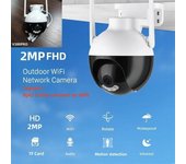Cámara CCTV de seguridad al aire libre 1080P AI Detección humana Color Visión nocturna Audio Video Cámaras de vigilancia 200W PTZ WiFi Cámara IP EU