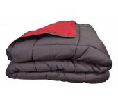 Couette chaude Bicolore Gamme Microfibre  Cocoon Non feu  Toison d'or - Cocoon Gris Rouge - 220 x 240 cm pour lit 2 places