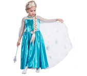 Vestido de princesa Cosplay de reina de la historia de la nieve del hielo para niñas, vestido elegante para fiesta de Navidad S