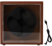 Caja enrolladora de relojes de microfibra de cuero con 5 modos de sincronización y función de sincronización automática para relojes mecánicos. marrón