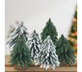 Mini adornos para árbol de Navidad, pino verde realista, árbol de Navidad cubierto de nieve, escritorio S Christmas Tree