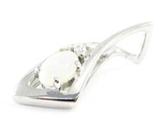 Les Trésors De Lily [E8671] - Pendentif Argent artisanal 'Déesse Opale' blanc argenté (rhodié) - 20x8 mm