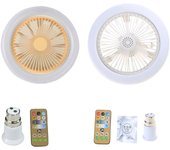 Para ventilador de techo inteligente, lámpara LED, ventilador eléctrico con control remoto, B22 a E27 Conve blanco