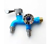 Grifo de doble boquilla con interfaz universal, grifo de agua multifunción de doble control para cocina de jardín blanco
