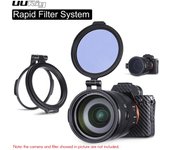 UURIG R-82 82 mm Sistema de filtro rápido Lente de cámara Filtro ND Anillo adaptador de metal compatible con Canon 49mm negro
