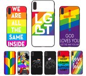 Funda de teléfono suave de TPU negra con orgullo del arcoíris LGBT Gay lesbiana para Apple iPhone 8 7 6 6S Plus X XS MAX 5 5S SE 2020 XR 11 11pro iPhone SE2020